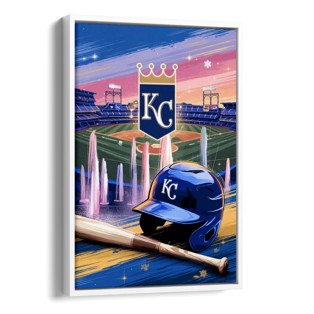 Kansas City Royals Team Spirit Side - White Canvas Wall Art