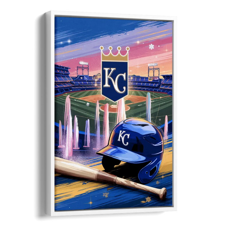 Kansas City Royals Team Spirit Side - White Canvas Wall Art