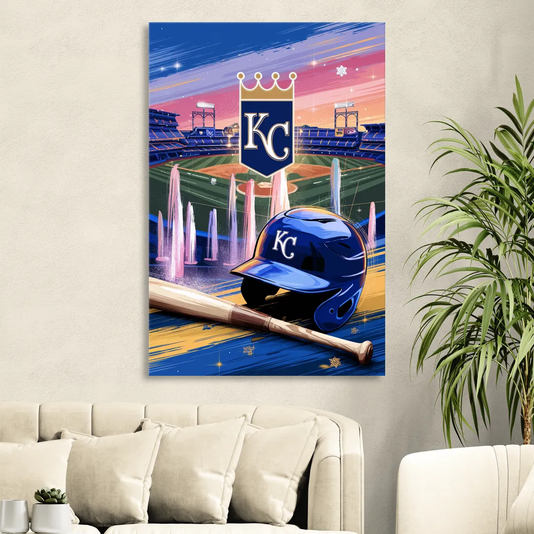 Kansas City Royals Team Spirit Living Room - Canvas Wall Art