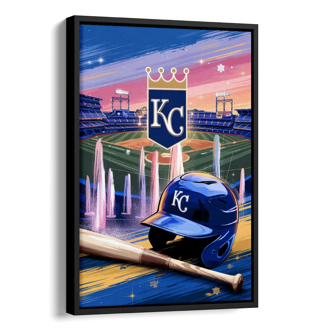 Kansas City Royals Team Spirit Side - Black Canvas Wall Art