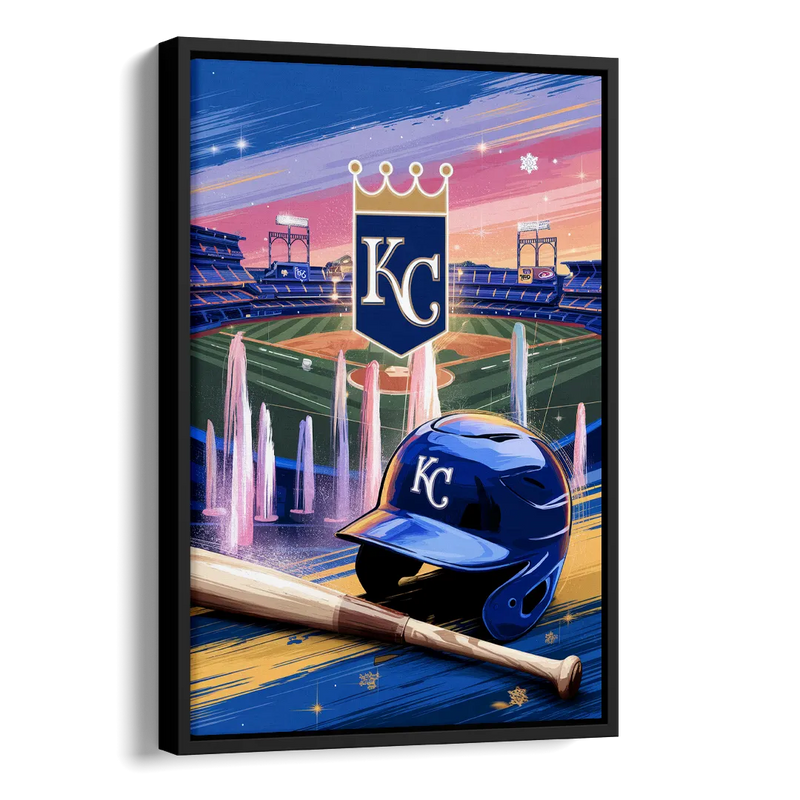 Kansas City Royals Team Spirit Side - Black Canvas Wall Art