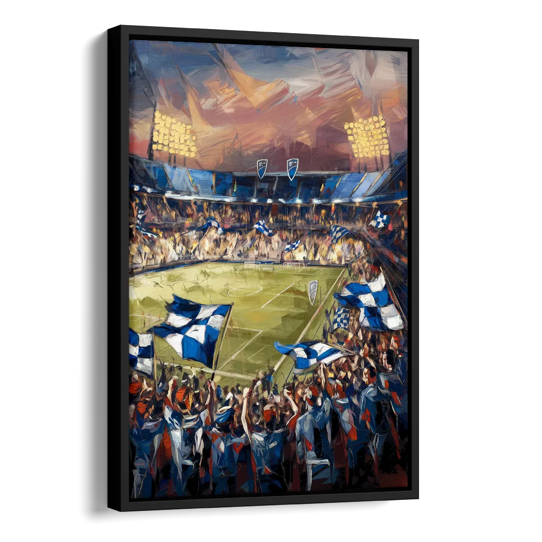 Kansas City Sporting KC Tribute Side - Black Canvas Wall Art