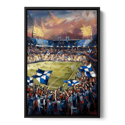 Kansas City Sporting KC Tribute Front - Black Canvas Wall Art