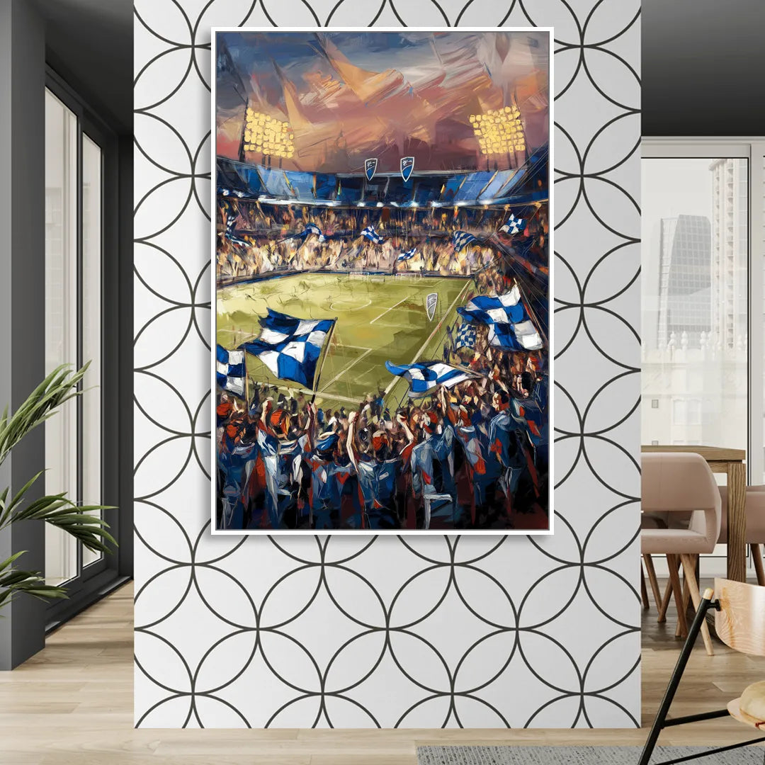 Kansas City Sporting KC Tribute Living Room - White Canvas Wall Art