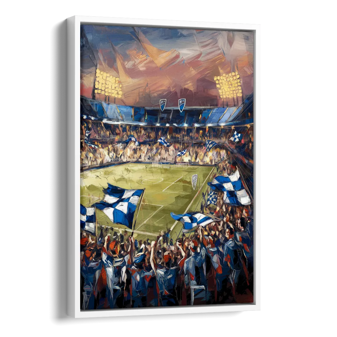 Kansas City Sporting KC Tribute Side - White Canvas Wall Art