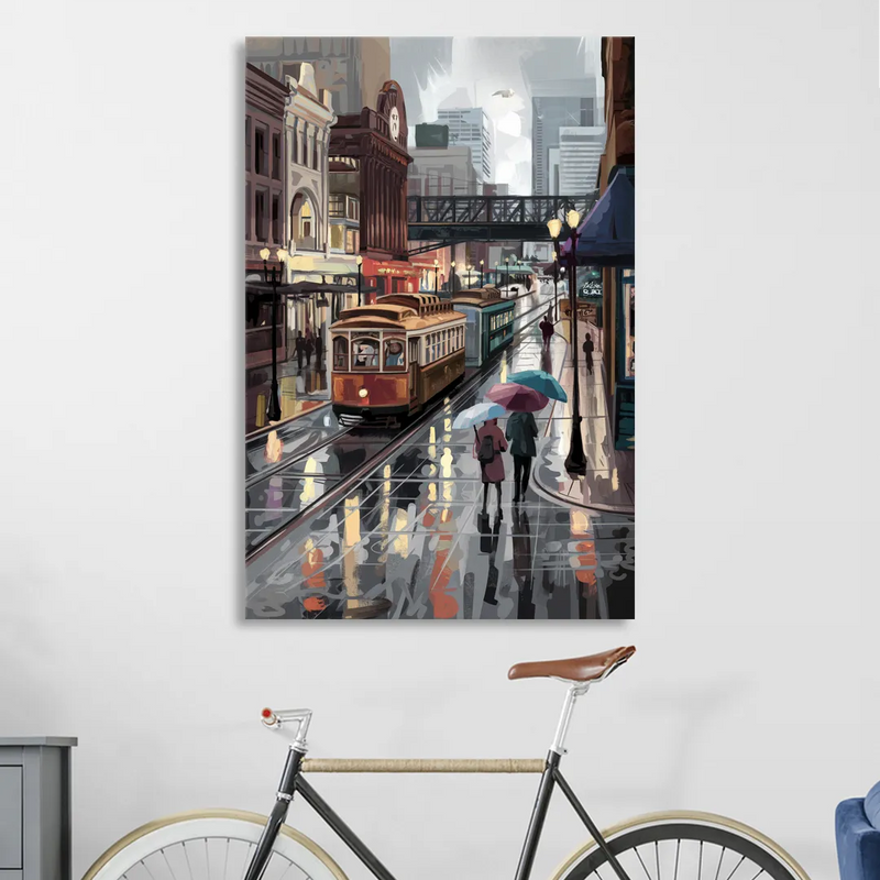 Kansas City Street Scenes Sitting Room - Canvas Wall Art