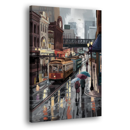 Kansas City Street Scenes Side - Canvas Wall Art
