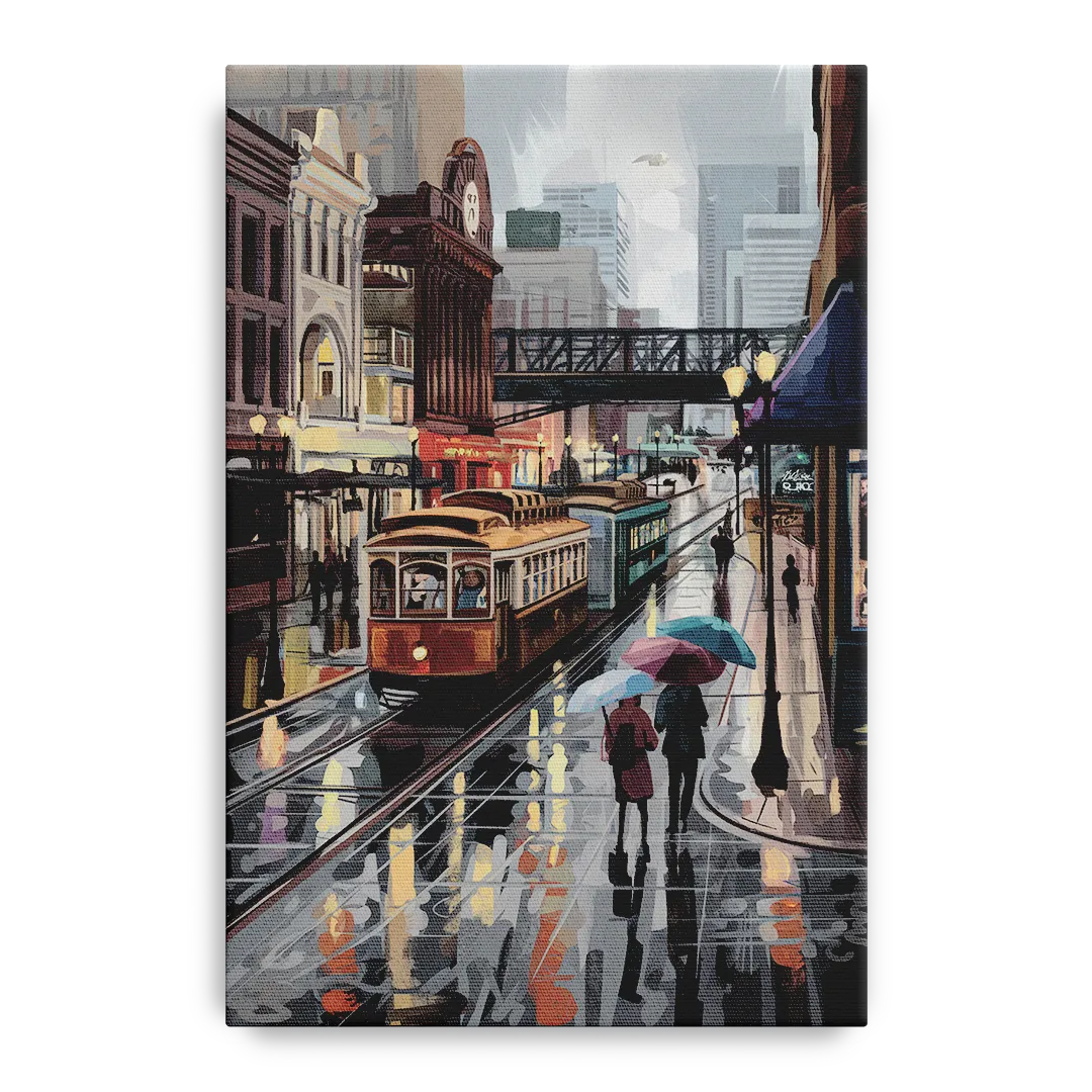 Kansas City Street Scenes Front - Canvas Wall Art