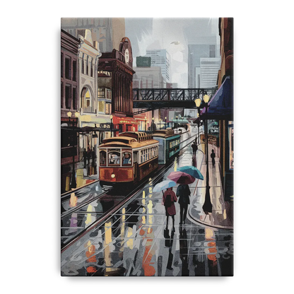 Kansas City Street Scenes Front - Canvas Wall Art