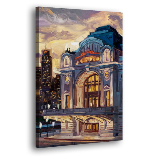 Kansas City Union Station Side - Canvas Wall Art