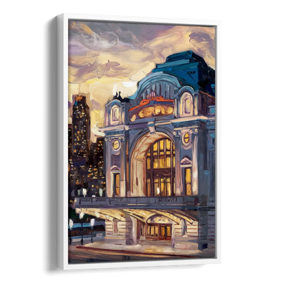 Kansas City Union Station Side - White Canvas Wall Art