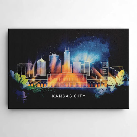 Kansas City Vibrant Downtown - Canvas Wall Art