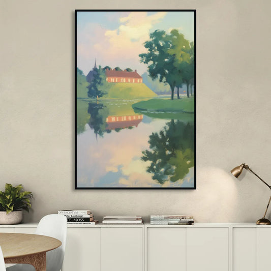 Kastellet Calm Living Room - Black Canvas Wall Art