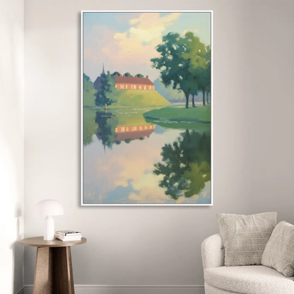 Kastellet Calm Living Room - White Canvas Wall Art