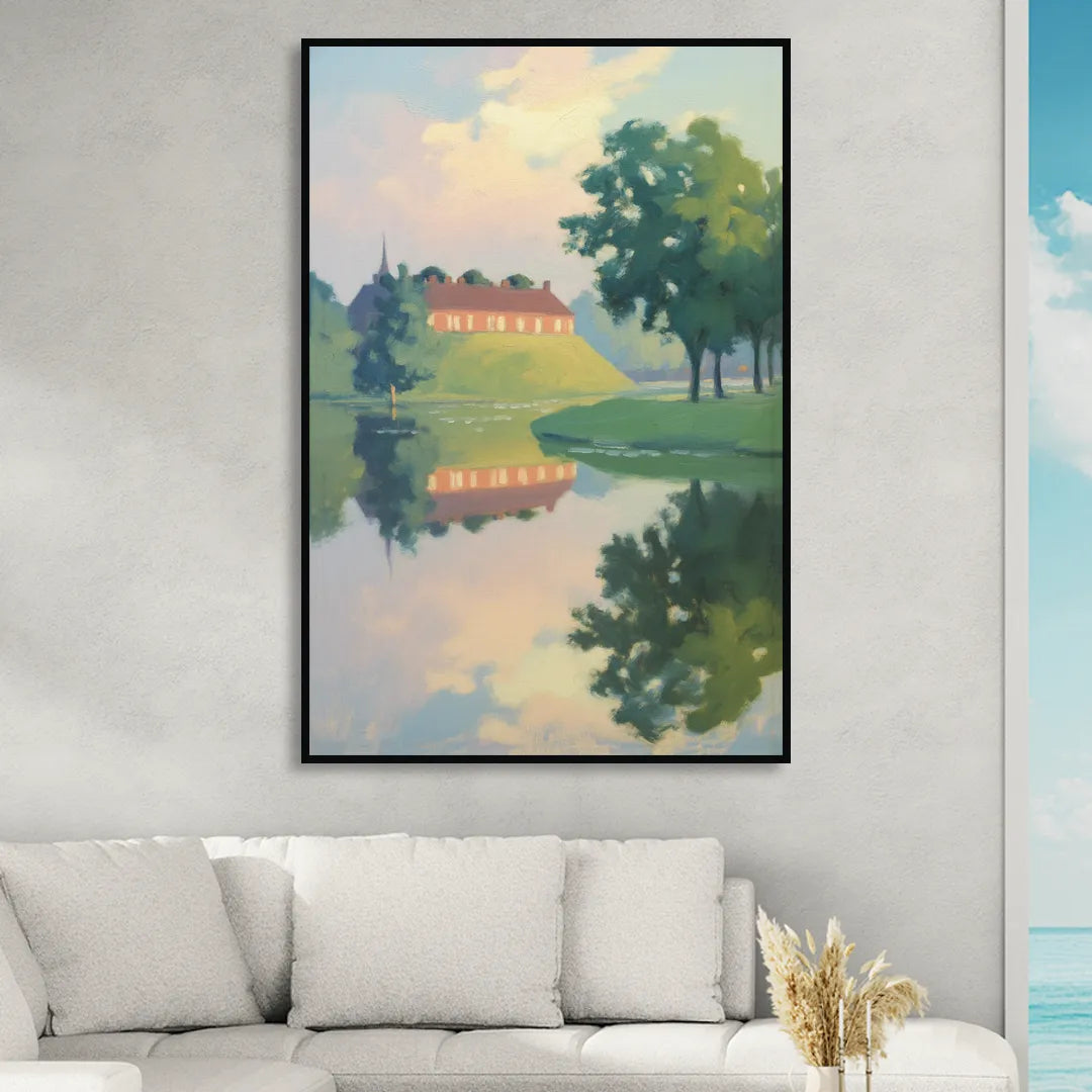Kastellet Calm Sitting Room - Black Canvas Wall Art