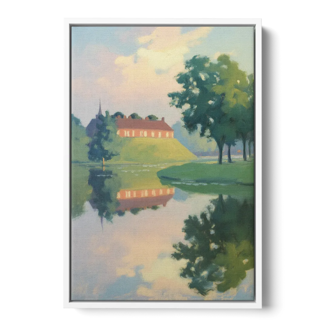 Kastellet Calm Front - White Canvas Wall Art