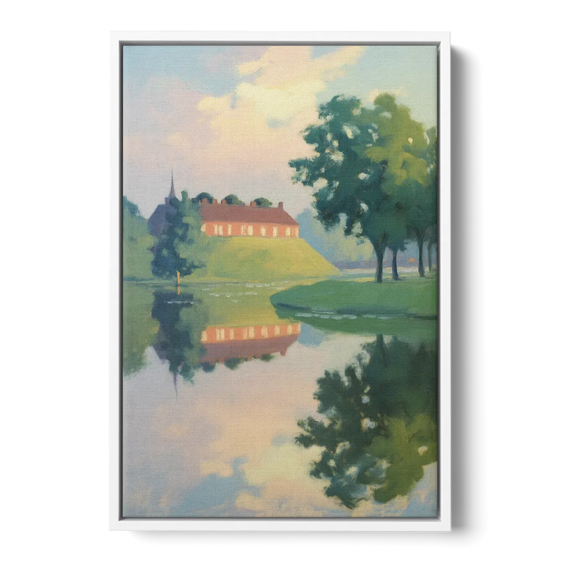 Kastellet Calm Front - White Canvas Wall Art