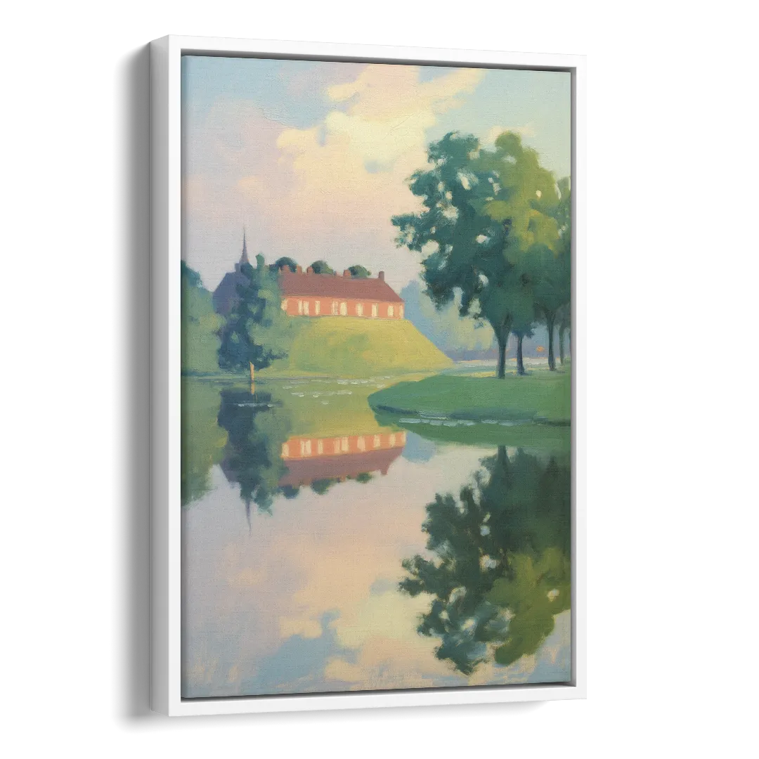 Kastellet Calm Side - White Canvas Wall Art