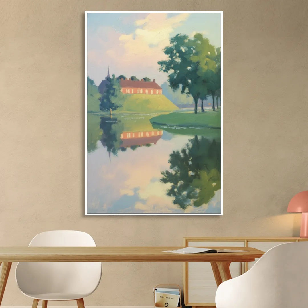 Kastellet Calm Sitting Room - White Canvas Wall Art