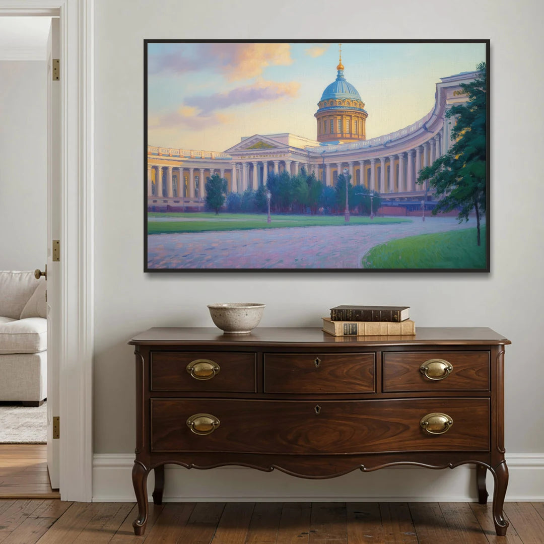 Kazan Cathedral Serenity - Black Framed Canvas Wall Art - Coffee Table - 60x40