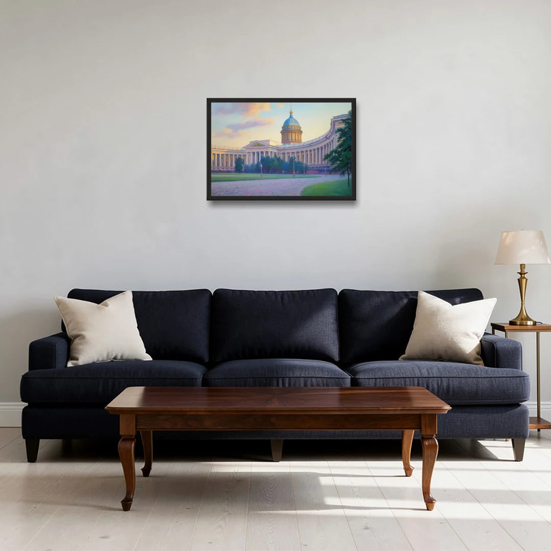 Kazan Cathedral Serenity - Black Framed Canvas Wall Art - Sofa - 24x16
