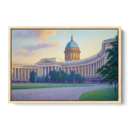 Kazan Cathedral Serenity - Oak Framed Canvas Wall Art - Front