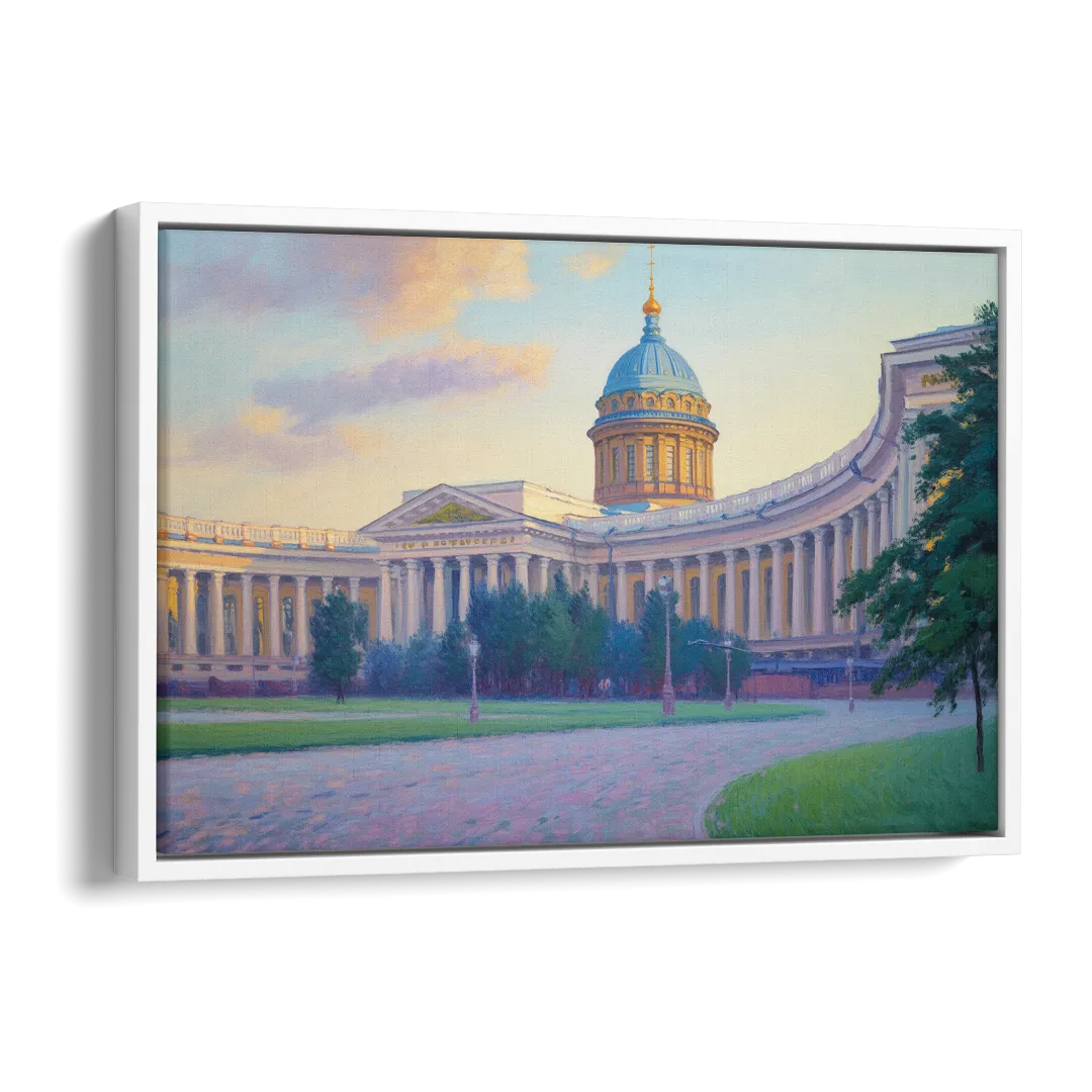 Kazan Cathedral Serenity Side - White Canvas Wall Art