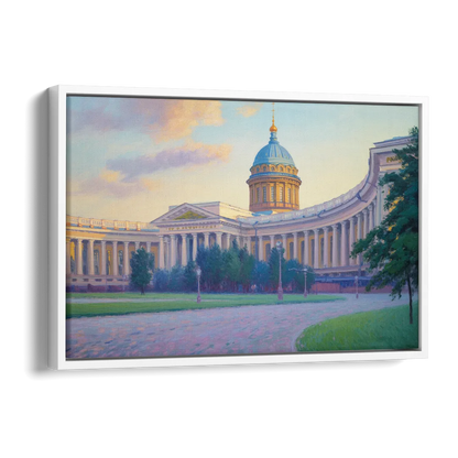 Kazan Cathedral Serenity Side - White Canvas Wall Art