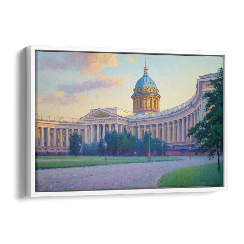 Kazan Cathedral Serenity Side - White Canvas Wall Art