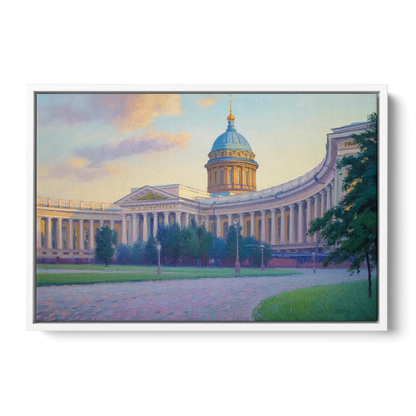 Kazan Cathedral Serenity Front - White Canvas Wall Art