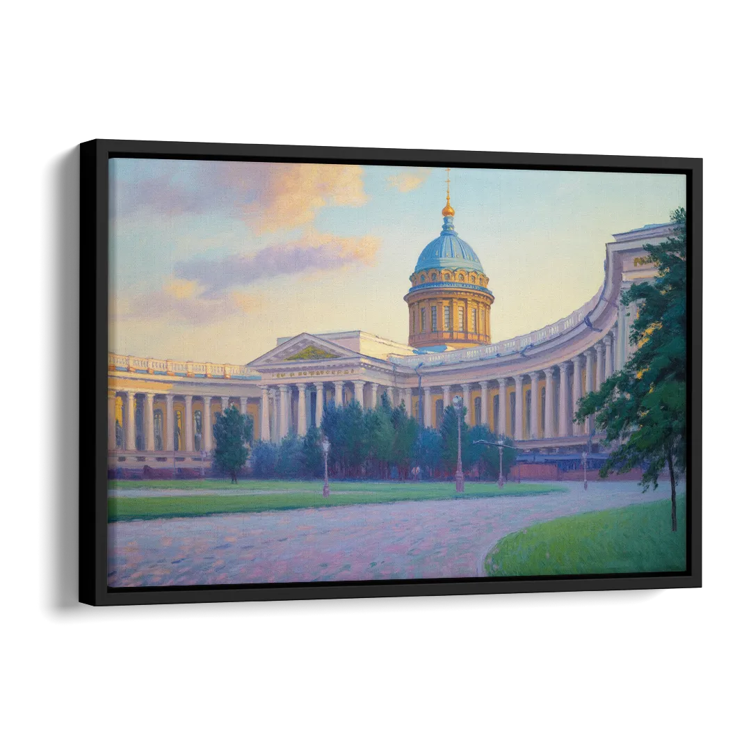 Kazan Cathedral Serenity Side - Black Canvas Wall Art