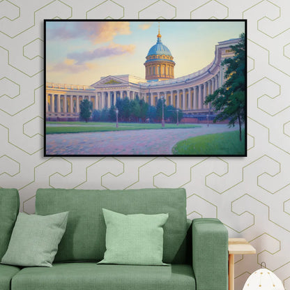 Kazan Cathedral Serenity Living Room - Black Canvas Wall Art