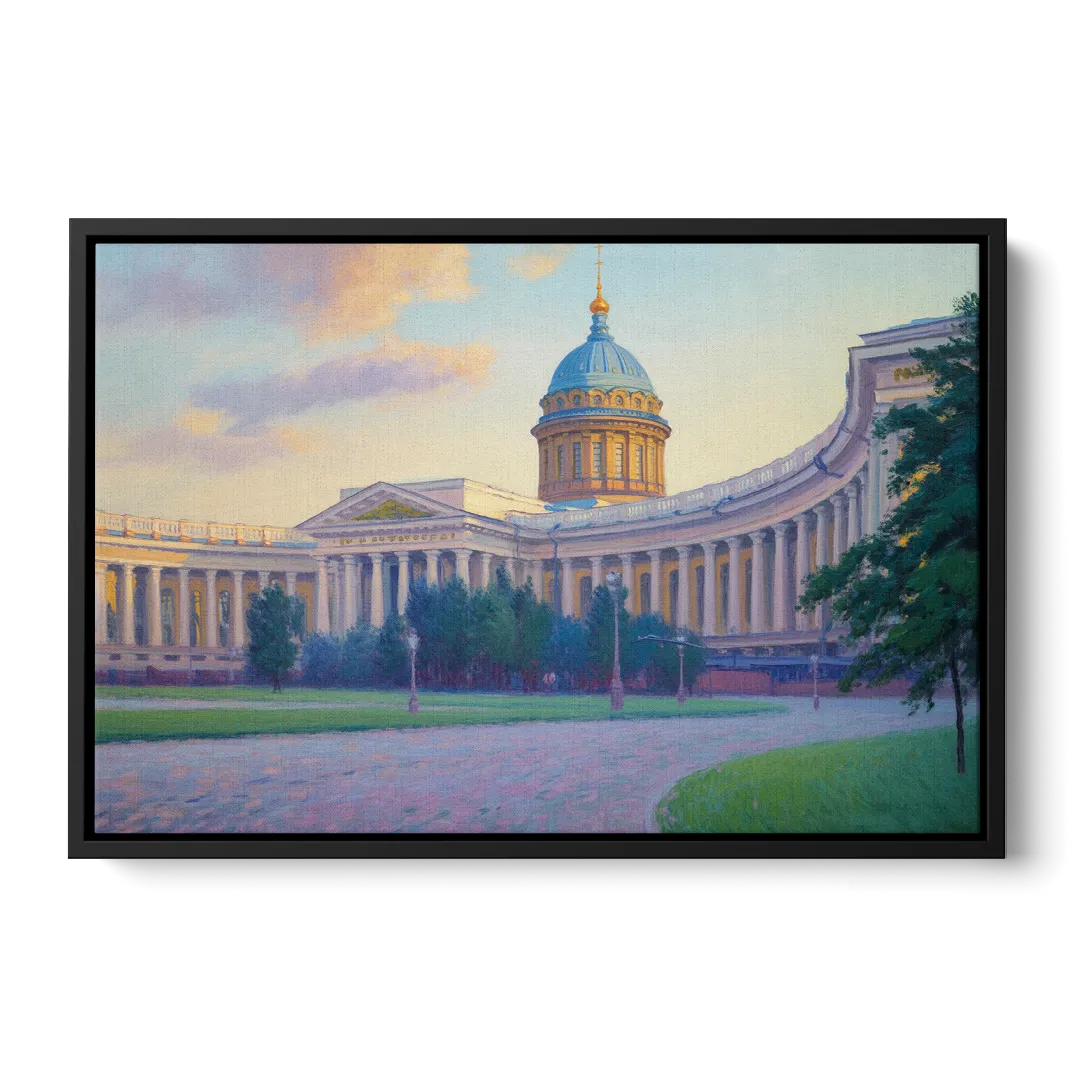 Kazan Cathedral Serenity Front - Black Canvas Wall Art
