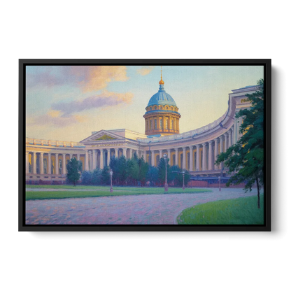 Kazan Cathedral Serenity Front - Black Canvas Wall Art