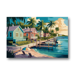 Key West Florida Coastline - Canvas Wall Art - Front