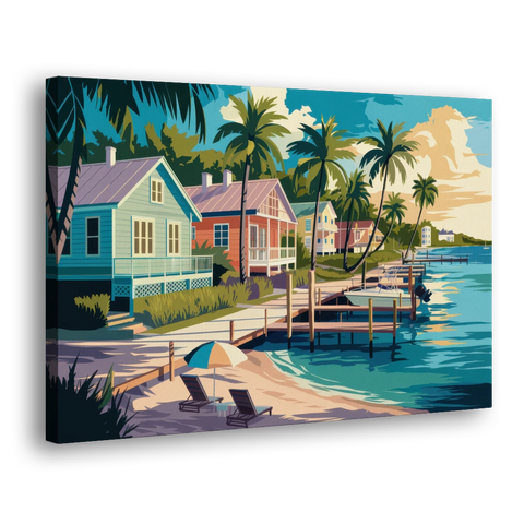 Key West Florida Coastline - Canvas Wall Art - Side