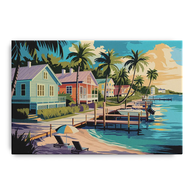 Key West Florida Coastline Front - Canvas Wall Art