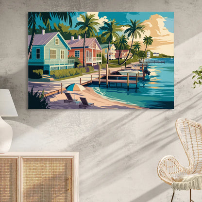 Key West Florida Coastline Living Room - Canvas Wall Art
