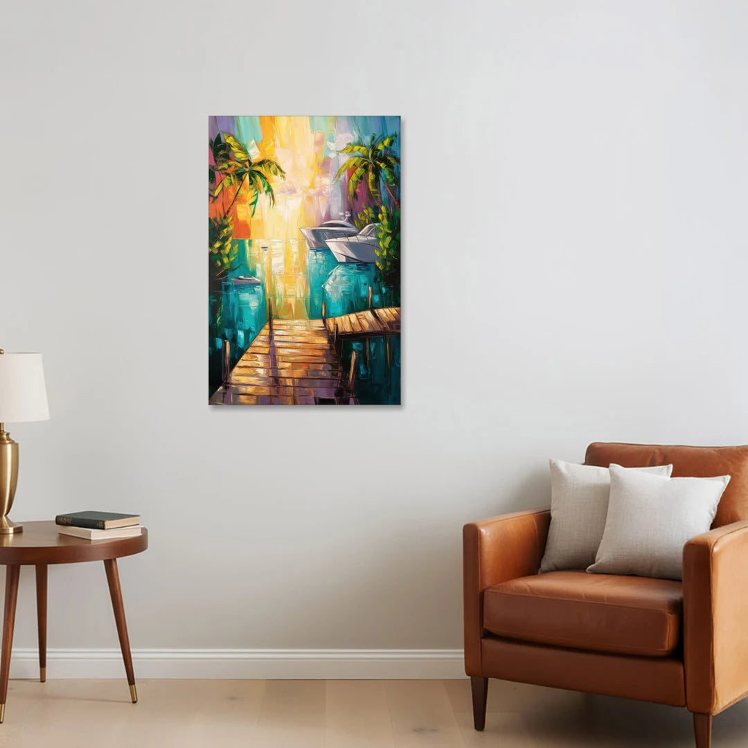 Key West Harbor Views - Canvas Wall Art - Sofa - 24x36