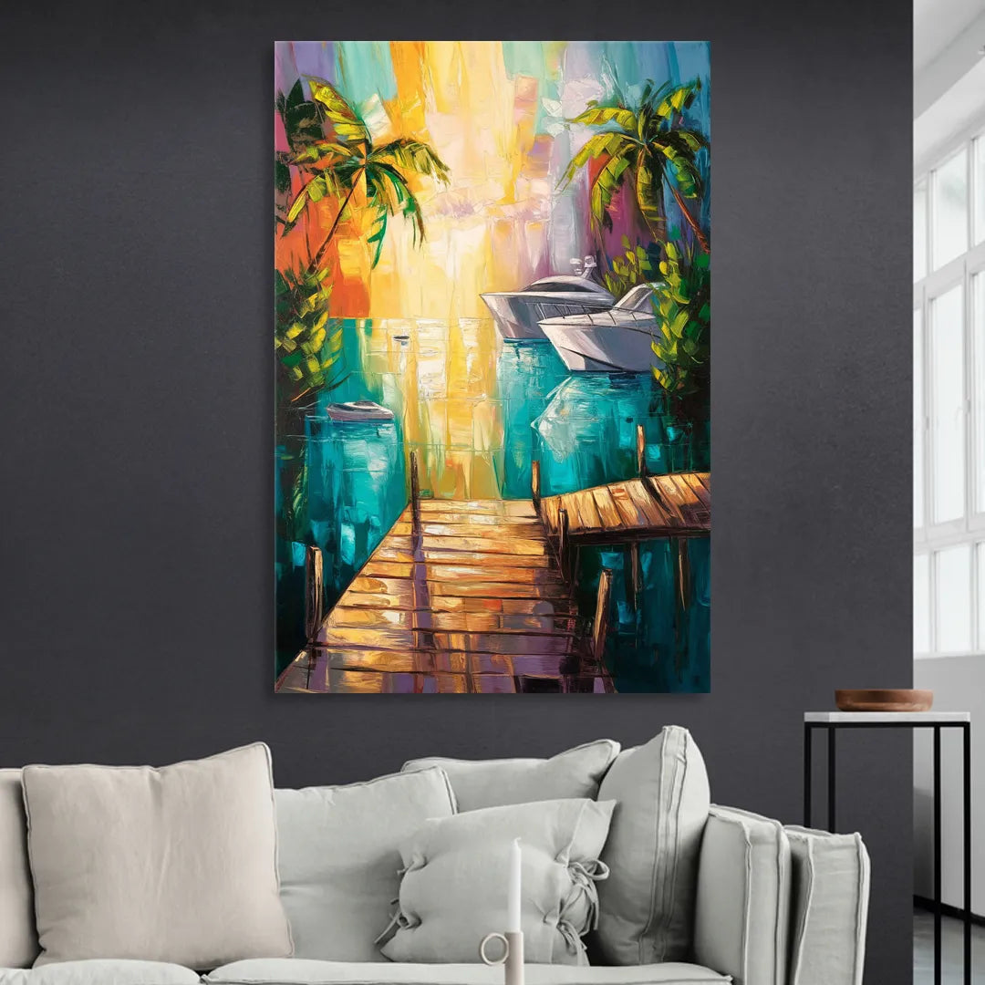 Key West Harbor Views Living Room - Canvas Wall Art