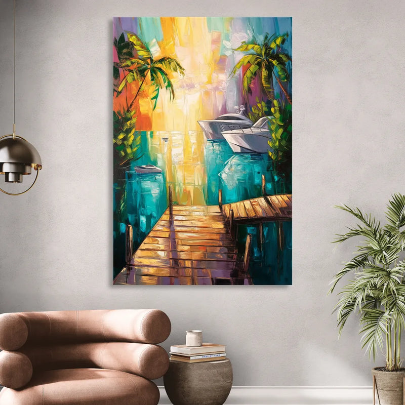 Key West Harbor Views Sitting Room - Canvas Wall Art
