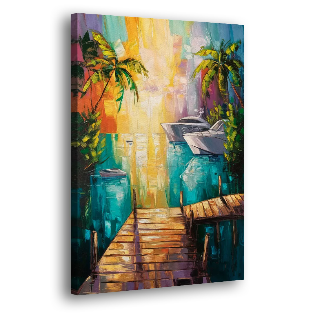 Key West Harbor Views Side - Canvas Wall Art