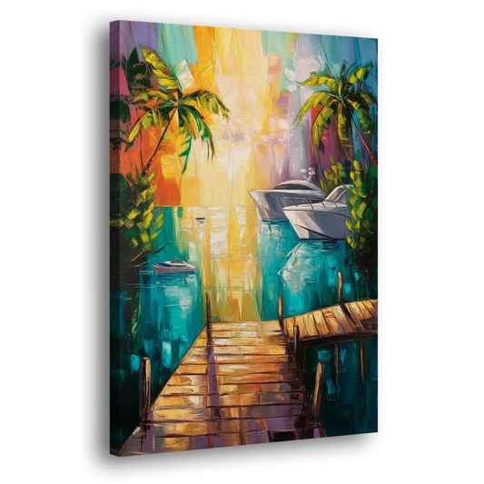 Key West Harbor Views Side - Canvas Wall Art