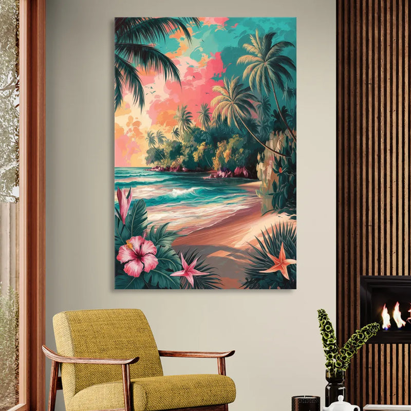 Key West Island Vibes Sitting Room - Canvas Wall Art