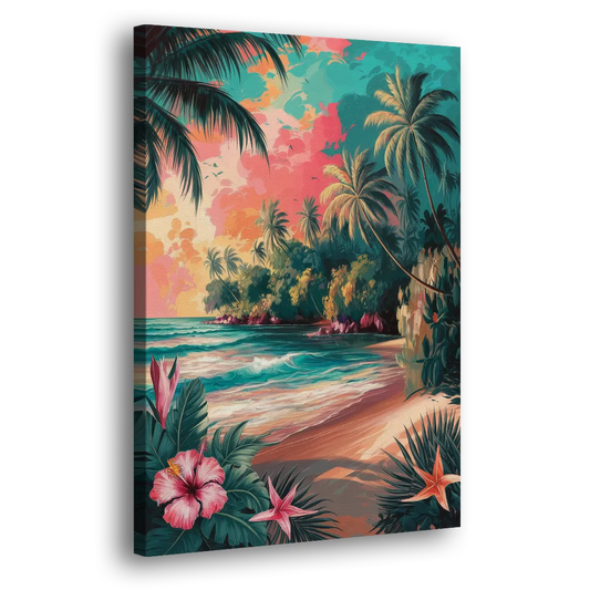 Key West Island Vibes Side - Canvas Wall Art
