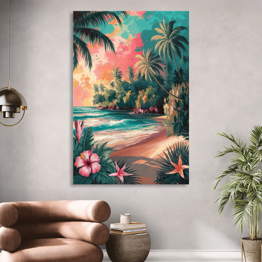 Key West Island Vibes Living Room - Canvas Wall Art