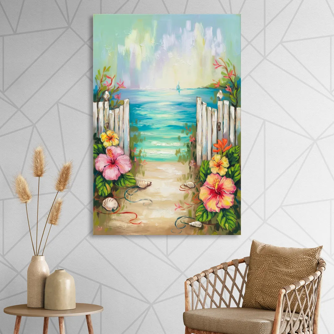 Key West Nautical Charm Sitting Room - Canvas Wall Art
