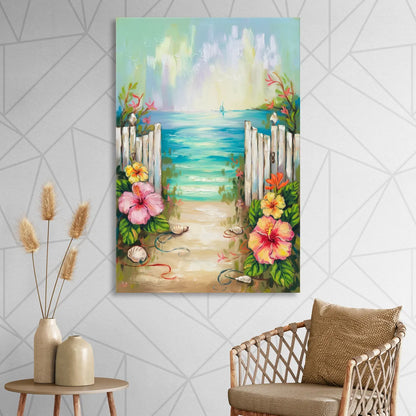 Key West Nautical Charm Sitting Room - Canvas Wall Art