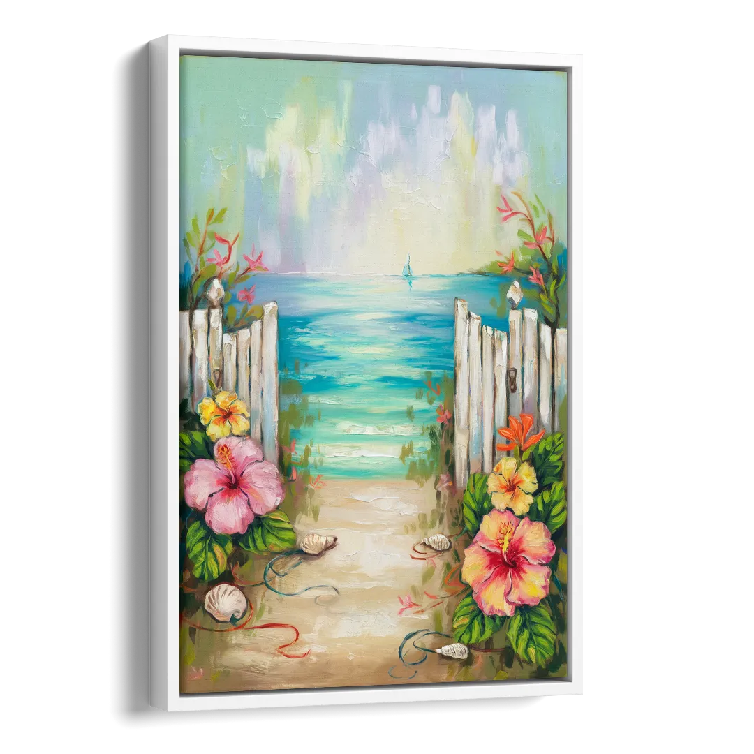 Key West Nautical Charm Side - White Canvas Wall Art
