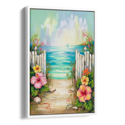 Key West Nautical Charm Side - White Canvas Wall Art